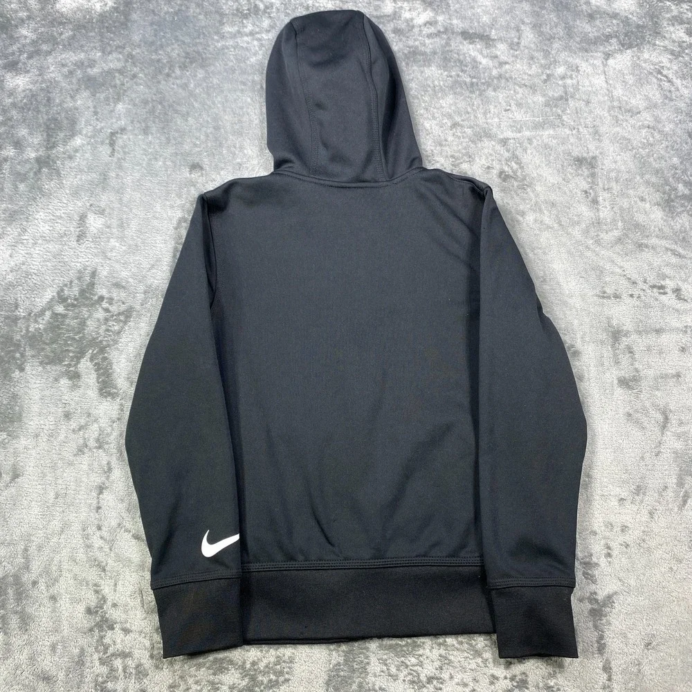 Nike Therma Fit Hoodie Youth Small 8-10 Black Fleece Lined Sweatshirt Full Zip